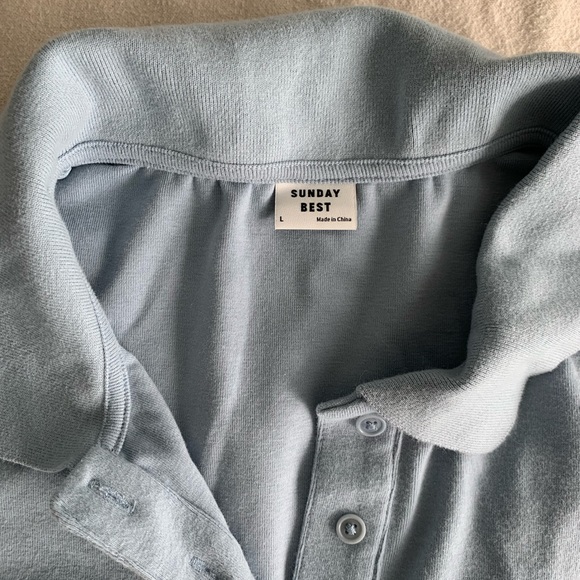Baby blue colored shirt. Sunday Best from aritzia. Size large. - Picture 2 of 2